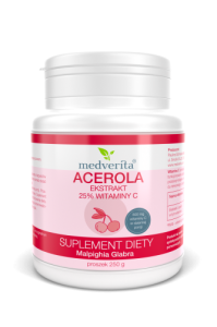 Acerola ekstrakt 25% witaminy C - proszek 250 gramów