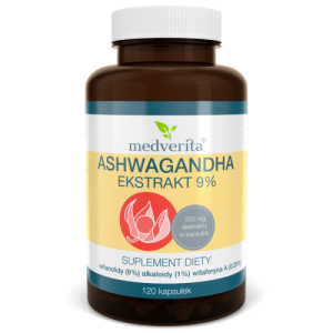 Ashwagandha ekstrakt 9% - 120 kapsułek