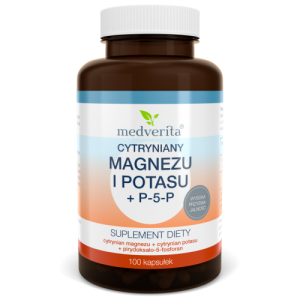 Magnez cytrynian + Potas + P-5-P - 100 kapsułek