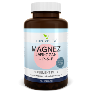 Magnez jabłczan + P-5-P - 100 kapsułek