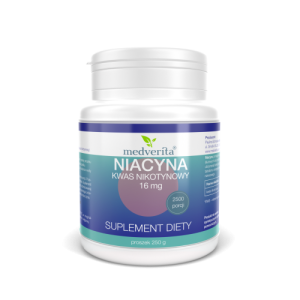 Niacyna 16 mg kwas nikotynowy - 250 gramów / 2500 porcji
