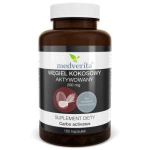 Węgiel kokosowy aktywowany 200 mg - 180 kapsułek