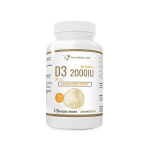 WITAMINA D3 2000IU 50µg w oleju z krokosza barwierskiego 120 kapsułek miękkich (Softgel)