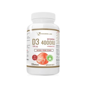 WITAMINA D3 4000IU 100µg MEGA DAWKA 100% WEGAN 120 kapsułek