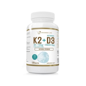 Witamina K2 MK-7 z natto 100mcg + D3 2000IU 50mcg 120 tabletek