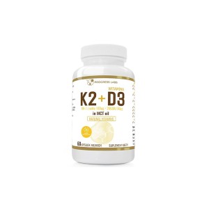 Witamina K2 MK-7 100mcg + D3 2000IU 50mcg w oleju MCT (olej kokosowy) 60 kapsułek