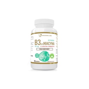 Niacyna Witamina B3 (PP) 50mg Kwas Nikotynowy+ Inulina 60 kapsułek Produkt Vege