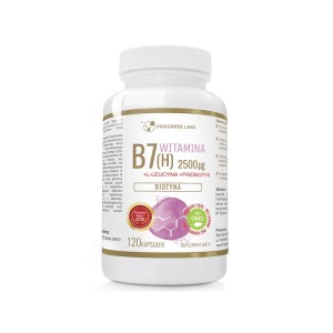 Biotyna Witamina B7 (H) 2500µg + Prebiotyk dla Wegan 120 kapsułek