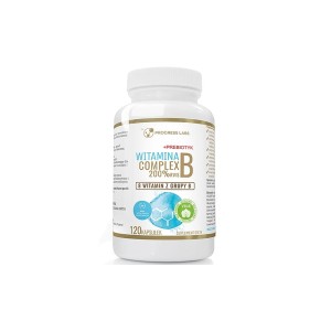Witamian B Complex 200% RWS B1 B2 B3 B5 B6 B7 B9 B12 + Probiotyk 120kapsułek