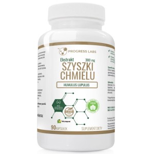 SZYSZK CHMIELU EKSTRAKT Z SZYSZEK CHMIELU 300mg RELAKS USPOKOJENIE DOBRY SEN 90 kapsułek Produkt Vege