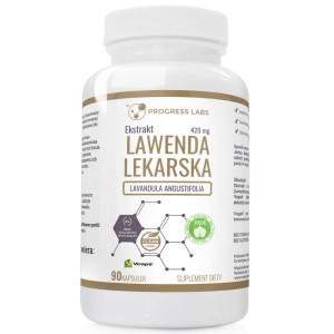 Lawenda lekarska Ekstrakt z kwiatów lawendy lekarskiej 420mg Odprężenie Trawienie 90 kapsułek Produkt Vege