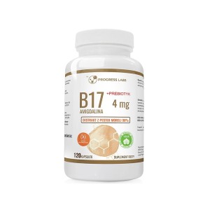 Amigdalina 4mg Ekstrakt z pestek moreli + Prebiotyk Produkt Vege 120 kapsułek