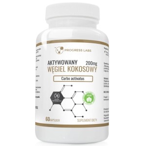 AKTYWOWANY WĘGIEL KOKOSOWY 200mg AKTYWNY 60 kapsułek Produkt Vege