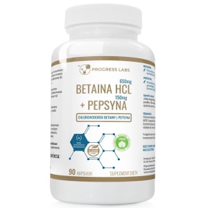 BETAINA HCL 650mg + PEPSYNA 150mg TRAWIENIE 90 kapsułek Produkt Vege