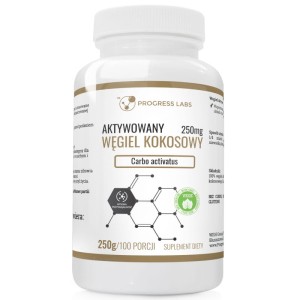 WĘGIEL KOKOSOWY AKTYWOWANY 100% PURE POWDER 250g PRODUKT VEGE