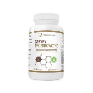 Grzyby Prozdrowotne Cordyceps Reishi Shiitake Maitake Lion’s Mane Produkt Vege 60 kapsułek